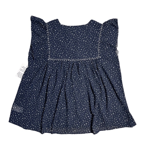 Maette Navy Blue Embroidered Cap Sleeve Blouse M - Picture 8 of 8